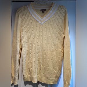 White Stag Vneck Cable knit Sweater
